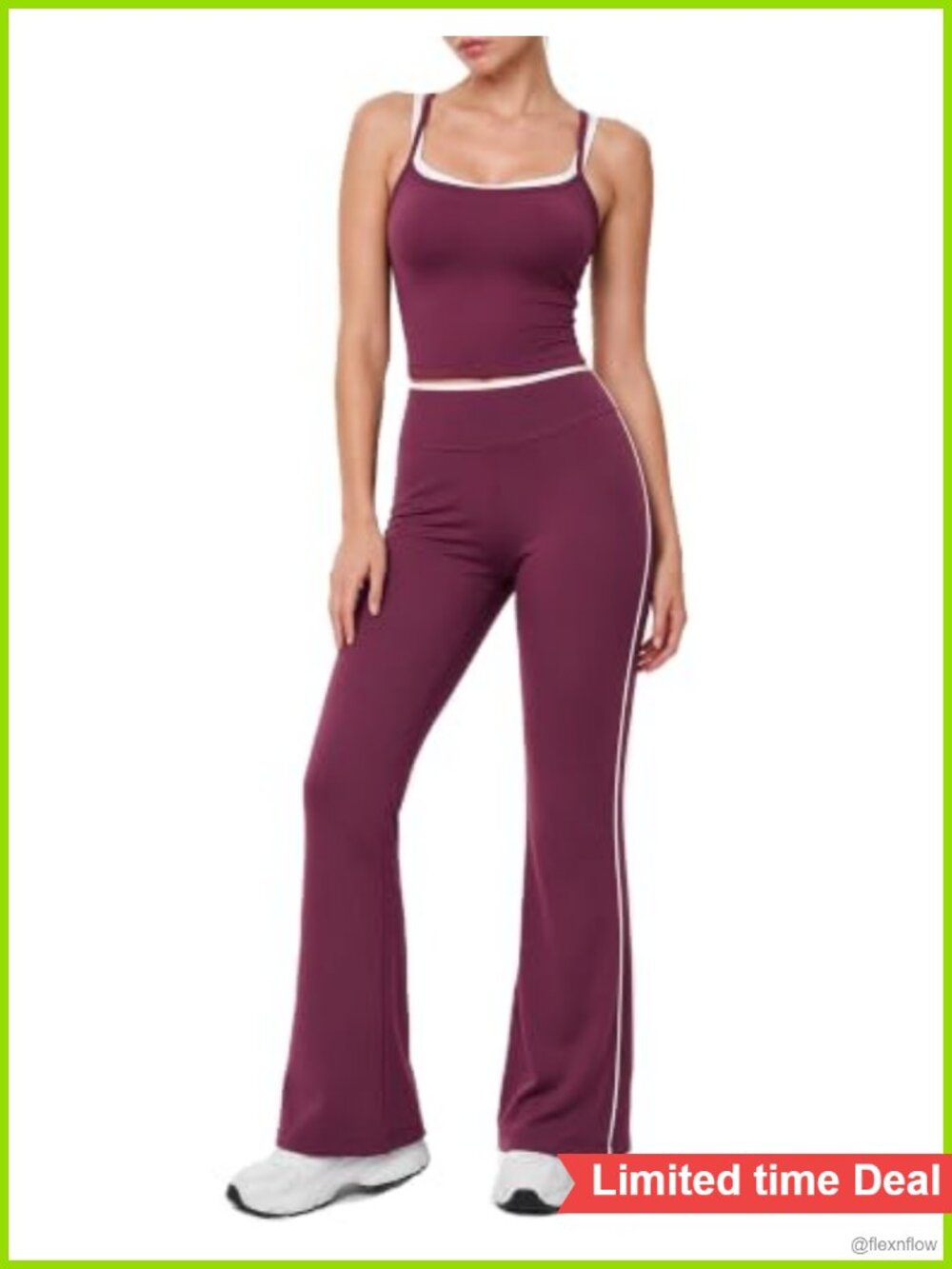 Women's 2 Piece Workout Set Sports Bra High Waist Flare Leggings